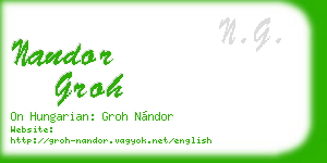nandor groh business card
