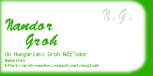 nandor groh business card